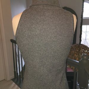 Aqua grey cashmere sleeveless turtleneck s